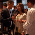 Meetic: Vollständiger Leitfaden für die Suche nach einem ernsthaften Partner im Jahr 2025 (Strategien, die funktionieren) Eine Gruppe von Menschen, die sich bei einem von Meetic organisierten Single-Event treffen, eine Weinverkostung, warme Atmosphäre