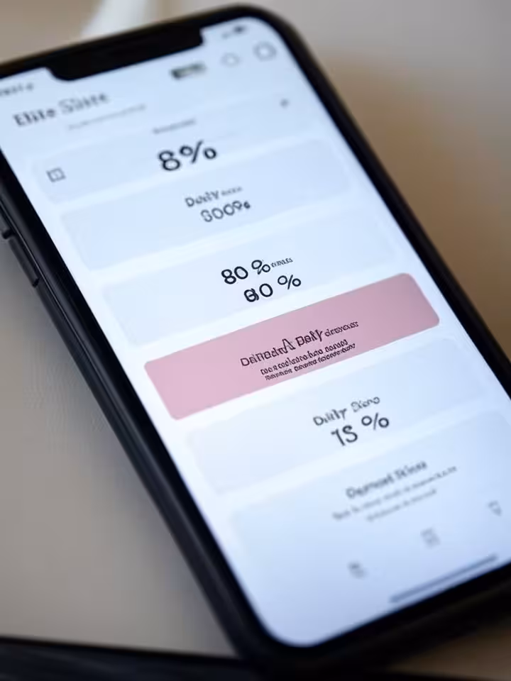 Close-up of smartphone screen displaying Elite Singles daily match suggestions with compatibility sc